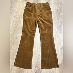 Blue Spice High Rise Brown Corduroy Flare Pants size 27